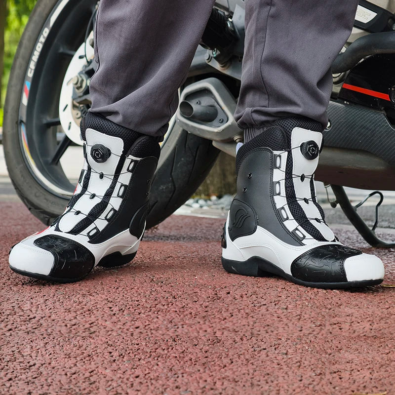 Leather Motorcycle Boots Unisex Professional Riding Footwear