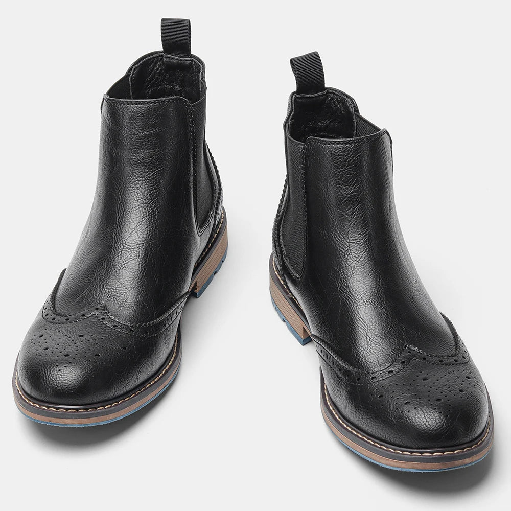 Hecrafted Chelsea Boots For Men Classic Leather Ankle Fit