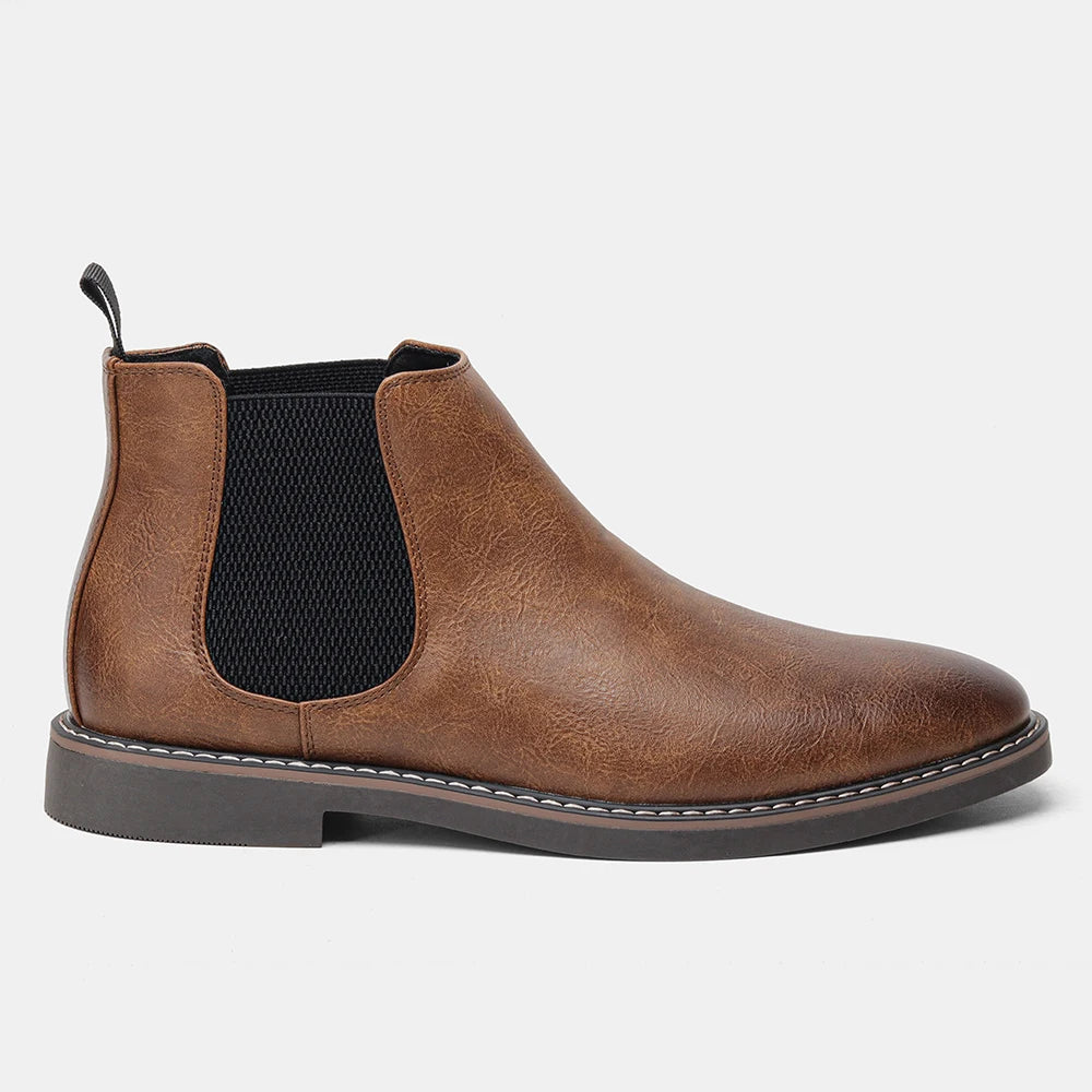 Hecrafted Chelsea Boots for Men Leather Casual Retro Ankle Boots