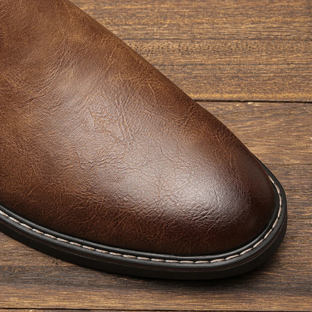 Hecrafted Chelsea Boots for Men Leather Casual Retro Ankle Boots