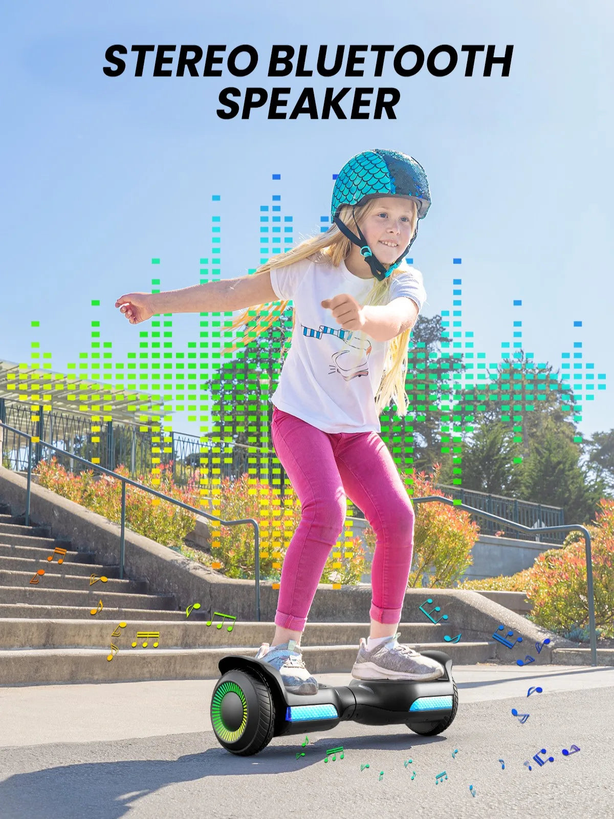 GYROOR Kids Self Balancing Hoverboard All Terrain LED Lights Bluetooth Speaker