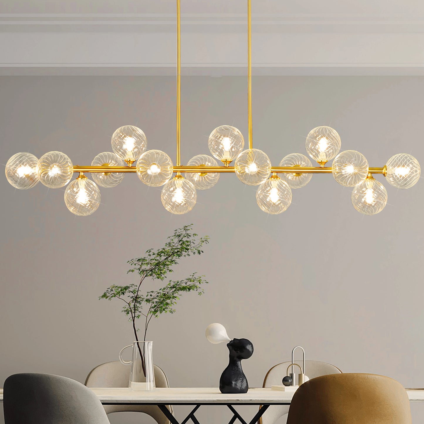 Mid Century Modern Sputnik Chandelier For Dining And Kitchen Island Lighting