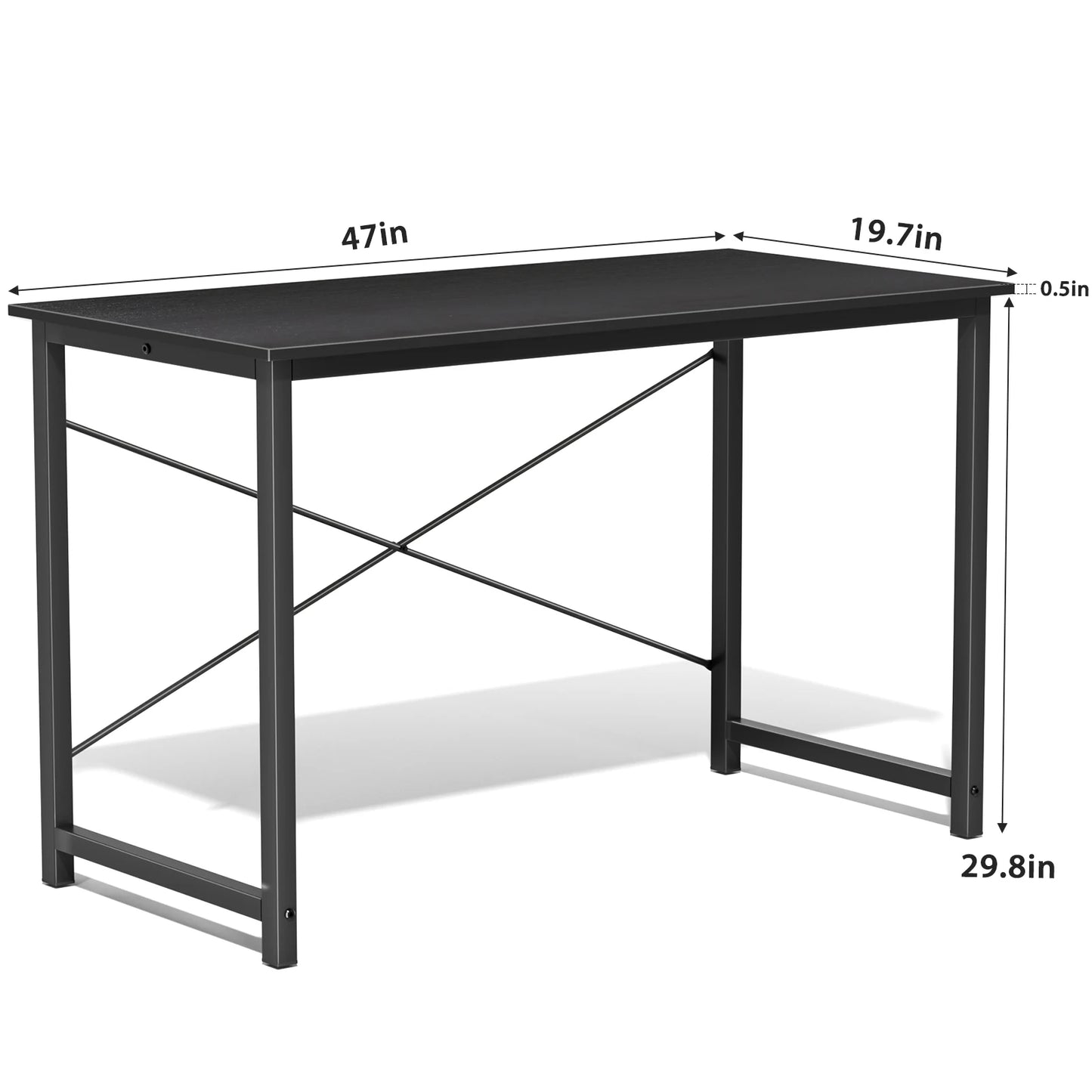 JHK Modern Compact Metal Frame Computer Desk Writing Table