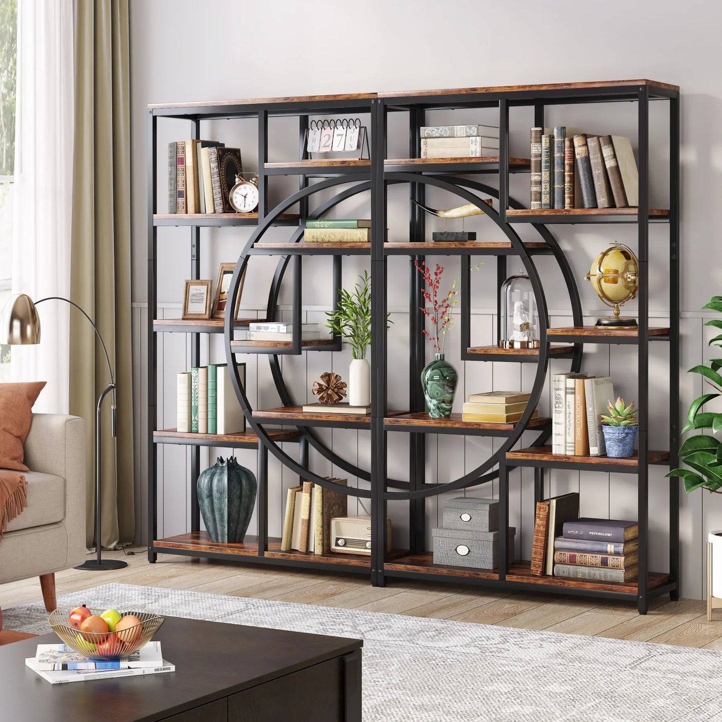 Tribesigns Industrial 5-Tier Etagere Bookcase Freestanding Shelf Organizer