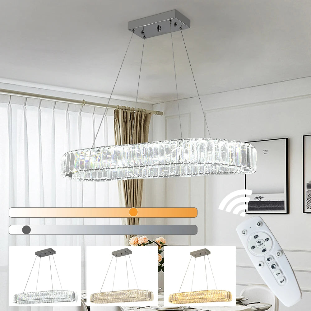 VETRULUS LED Crystal Oval Chandelier Pendant Light