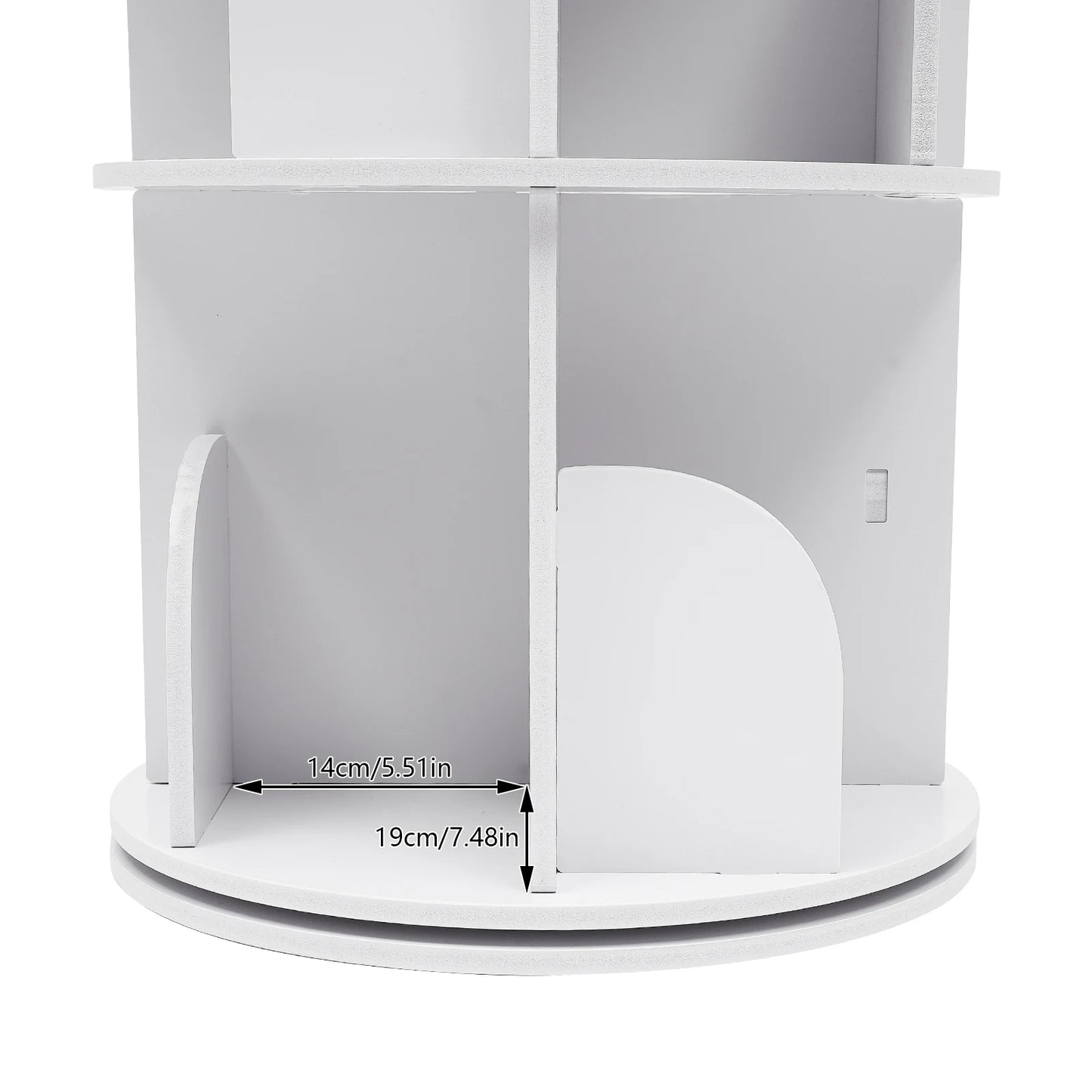 Rotatable Wooden Bookshelf Organizer 360 Degree Display Floor Standing