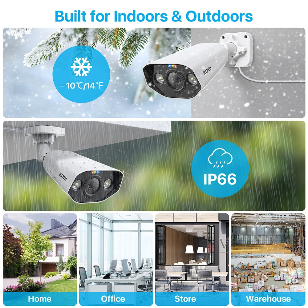 ZOSI 8CH POE Surveillance Kit With 4K AI IP Cameras