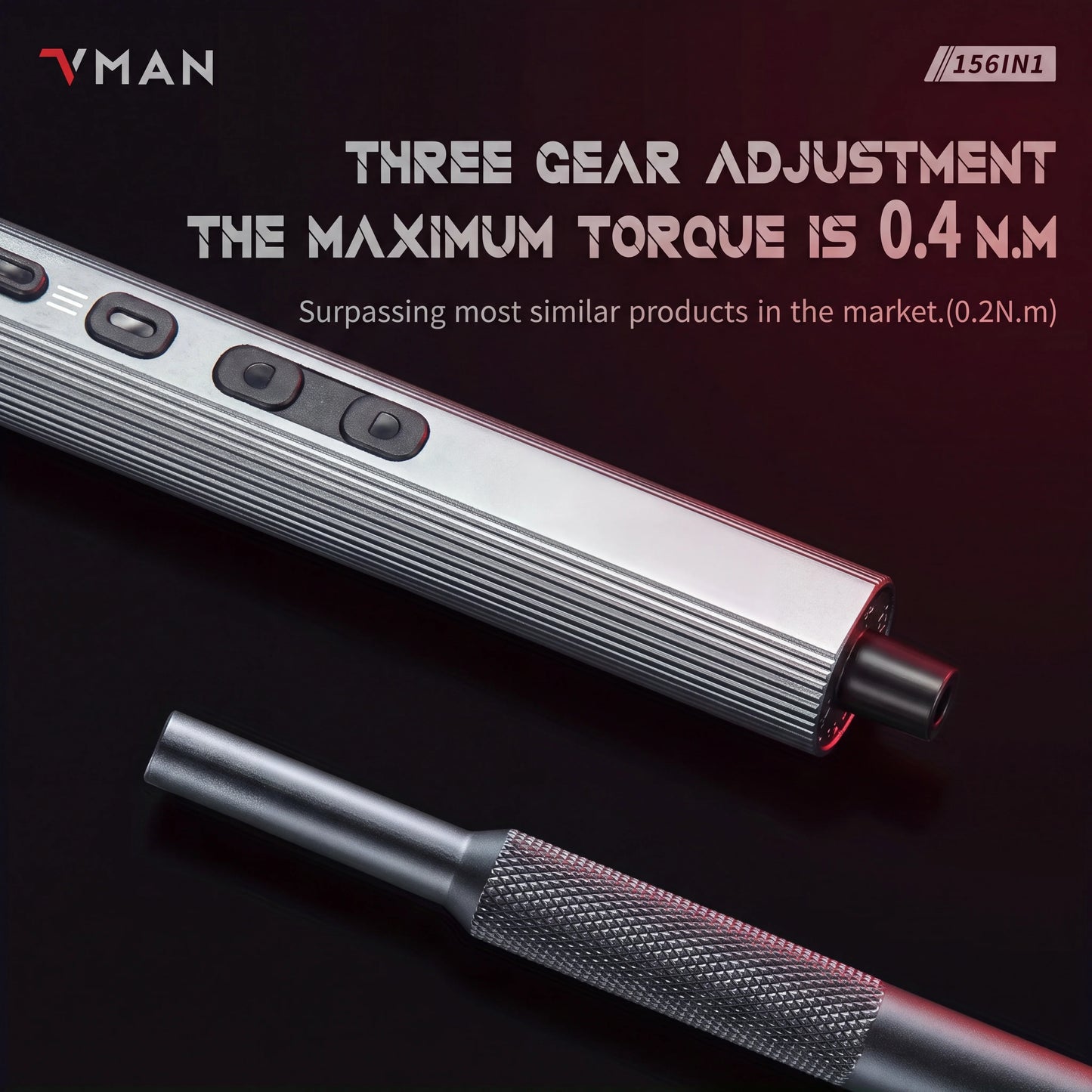 VMAN 156-in-1 Mini Electric Screwdriver Set Precision Repair Tools with Magnetic Phillips Screw Driver Bits for iPhone PC Watch Camera