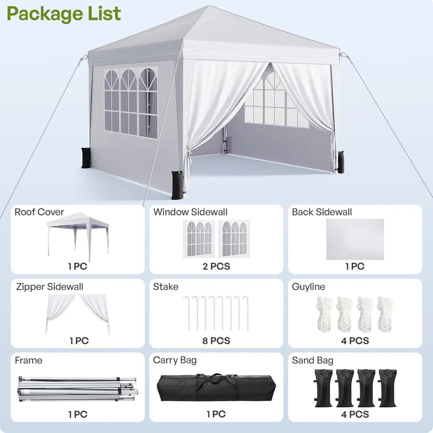 Pop Up Canopy With Sidewalls UV Blocking Tent For Events