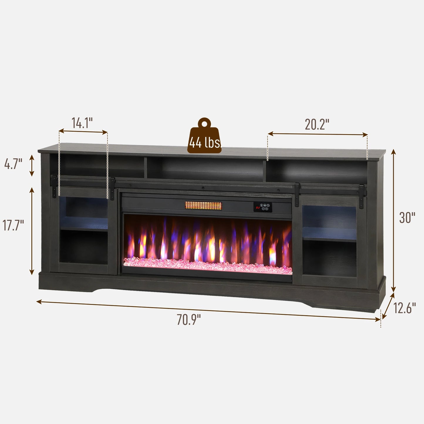 HOMCOM Modern Entertainment Center With Electric Fireplace
