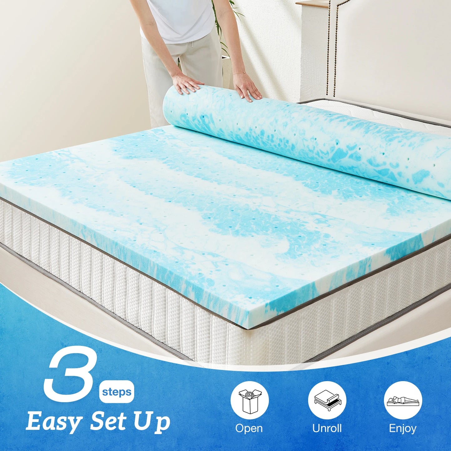 Mcq 2 Inch Soft Gel Memory Foam Mattress For Bedroom
