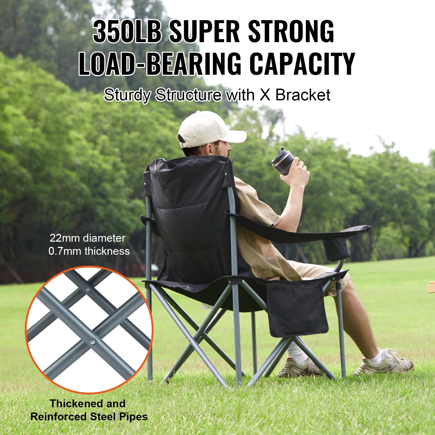 SucceBuy Outdoor Camping Chair Ultralight Folding Travel Seat