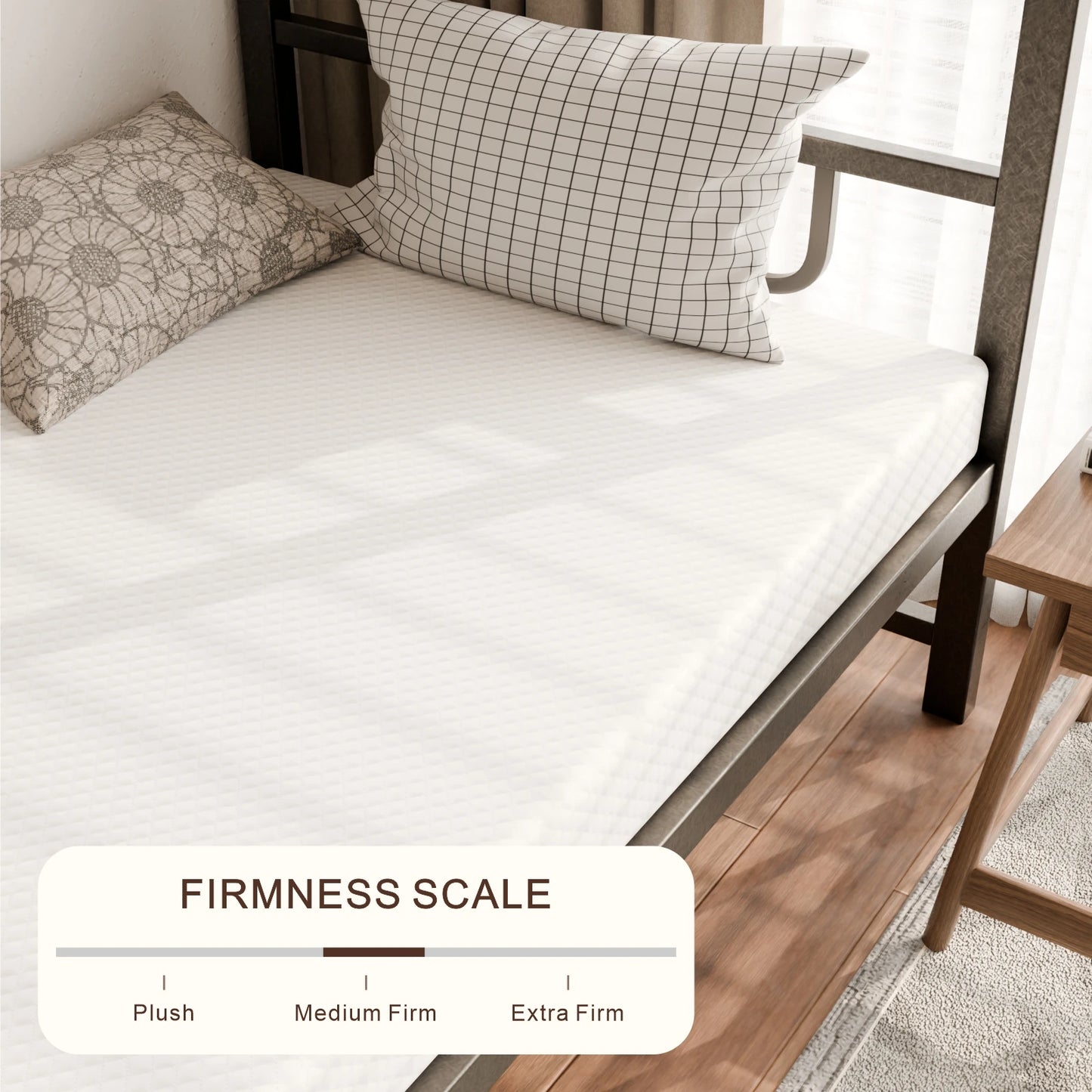 Twin Mattress 5 Inch Medium Firm Cooling Gel Memory Foam Mattress Fiberglass-Free Certified Safe for Support And Pressure Relief