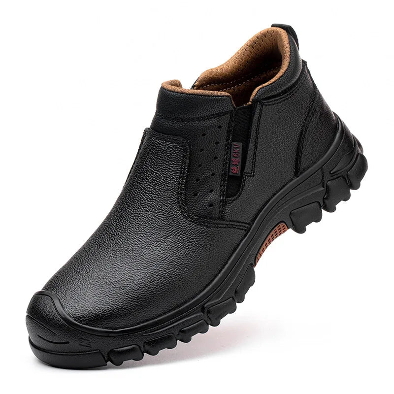Men's Composite Toe Work Boots With Metatarsal Guard Puncture-Proof