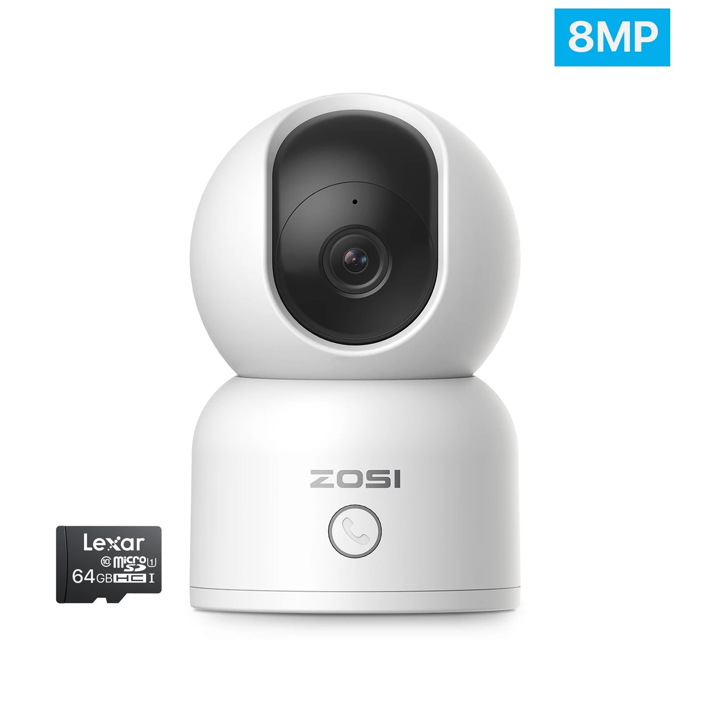 Zosi C518 Indoor Pan Tilt Smart Security Camera With 3MP