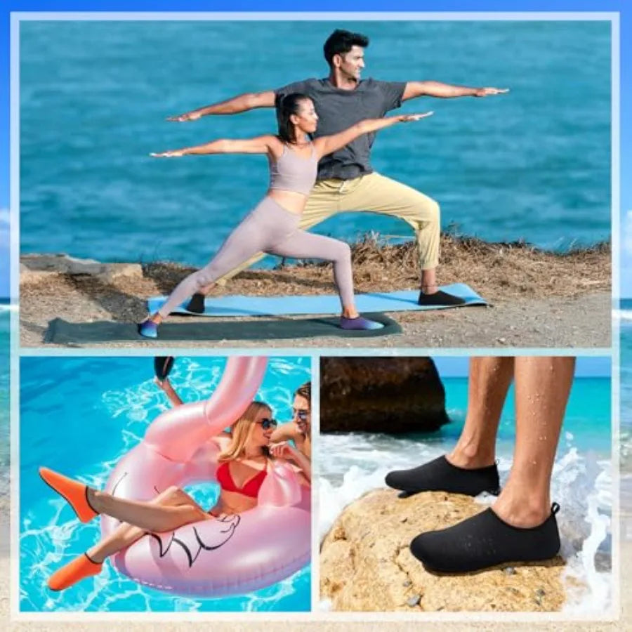 Tanamo Water Shoes for Women Men for Swim Pool Beach Camping Cruise Vacation Quick-Dry Aqua Socks Barefoot Yoga Travel Accessor