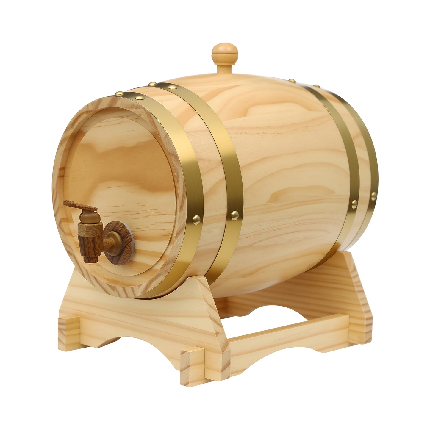 Bymaocar Wood Barrel Dispenser With Faucet For Home Bar Decor