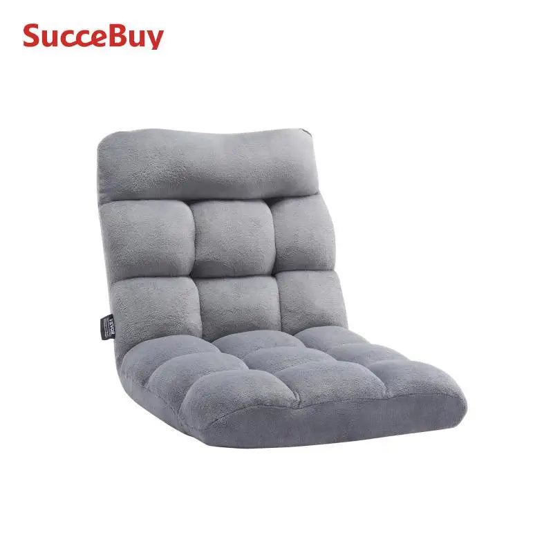 SucceBuy Soft Fabric Folding Floor Chair With Reliable Back Support