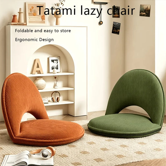 Adjustable Foldable Floor Chair With Backrest And Zipper