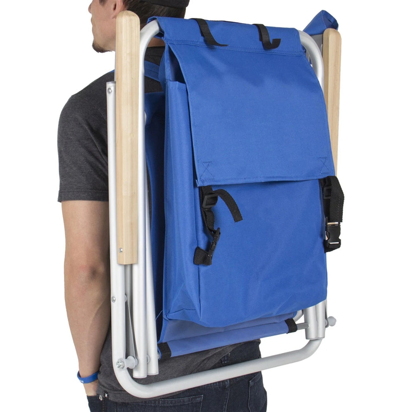 Portable Beach Chair With Adjustable Headrest Foldable Outdoor Camping