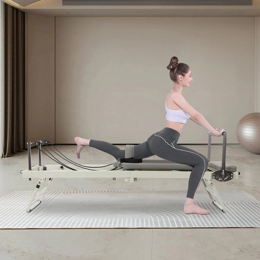Foldable Pilates Reformer Machine For Yoga Fitness