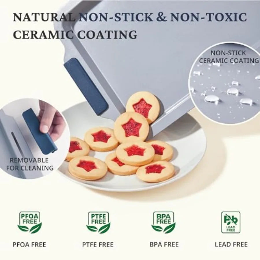 Nonstick Ceramic Bakeware Set Heavy Duty Aluminized Steel