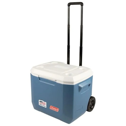 Rolling Cooler With Wheels And Extra Insulation For Ice Retention