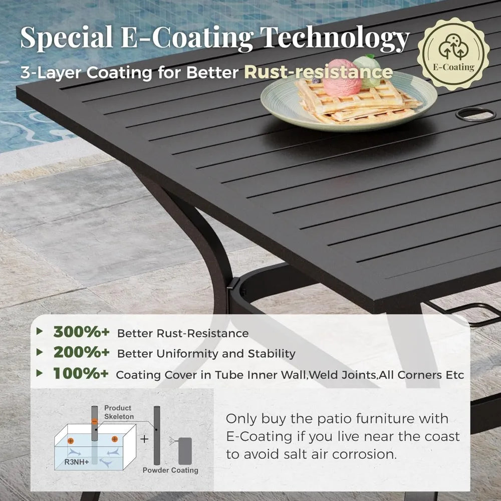 Patio Table and Chairs Set for 4 People Outdoor Dining