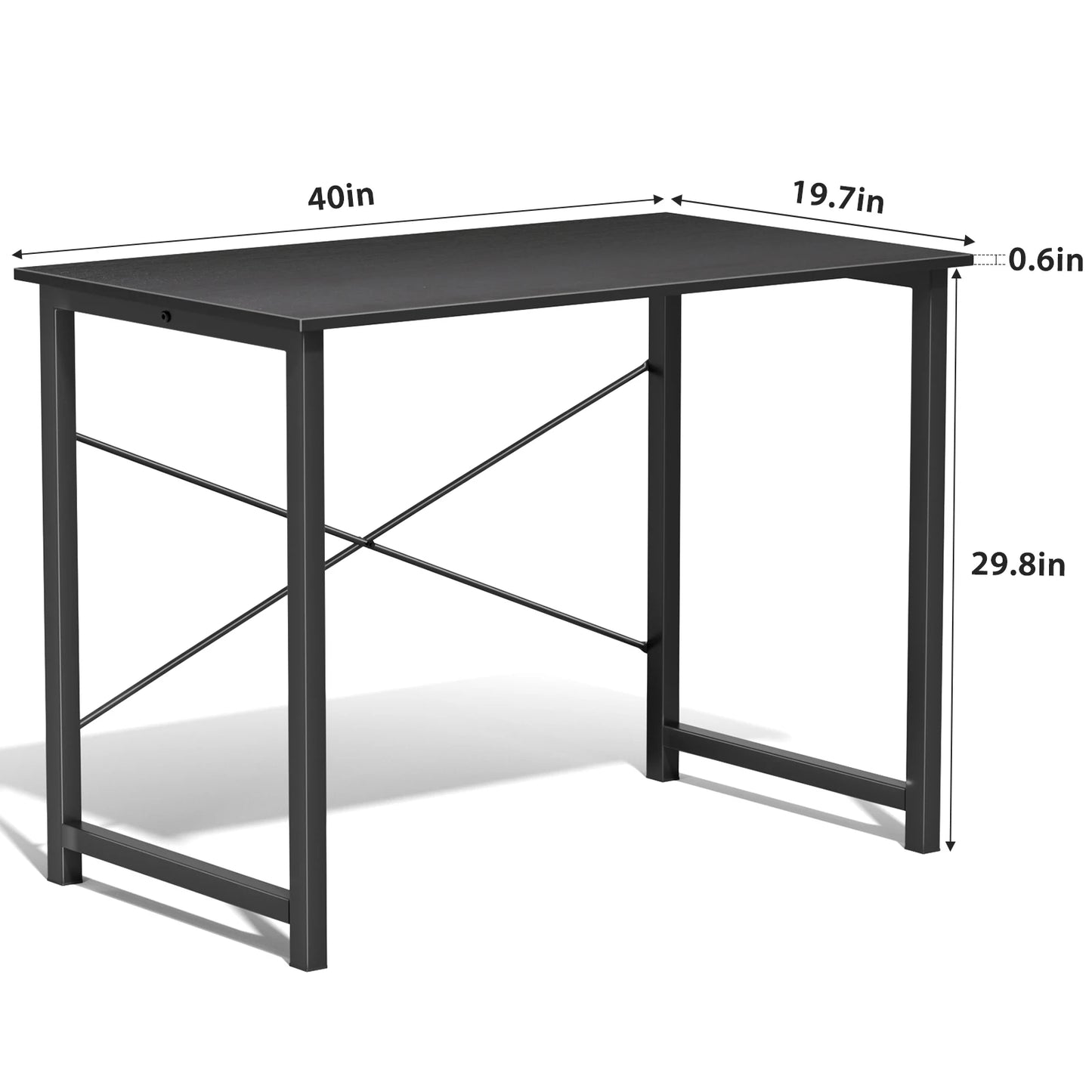 JHK Modern Compact Metal Frame Computer Desk Writing Table