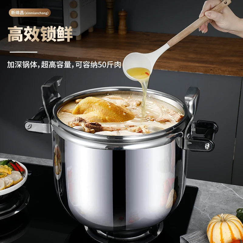 Stainless Steel Pressure Cooker With Steamer And Safety Lock