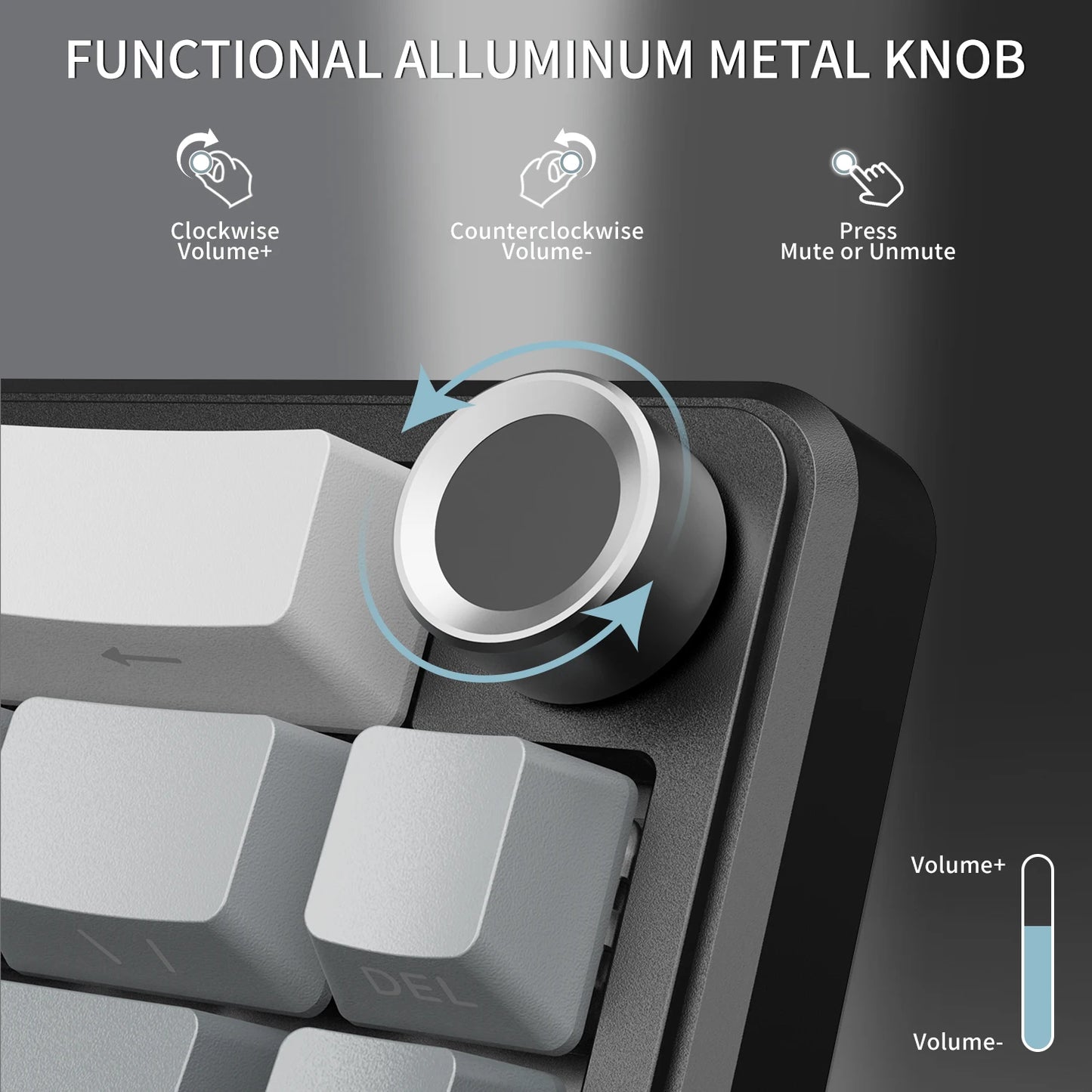 ATTACK SHARK X66 65% Wireless Mechanical Keyboard with Knob, 66 Keys Tri Mode Gasket Hot Swap RGB Gaming Keyboard 60 Percent,PBT