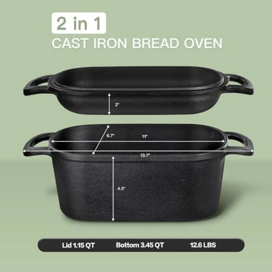 Oval Dutch Oven for Artisan Bread Baking with Lid Steel