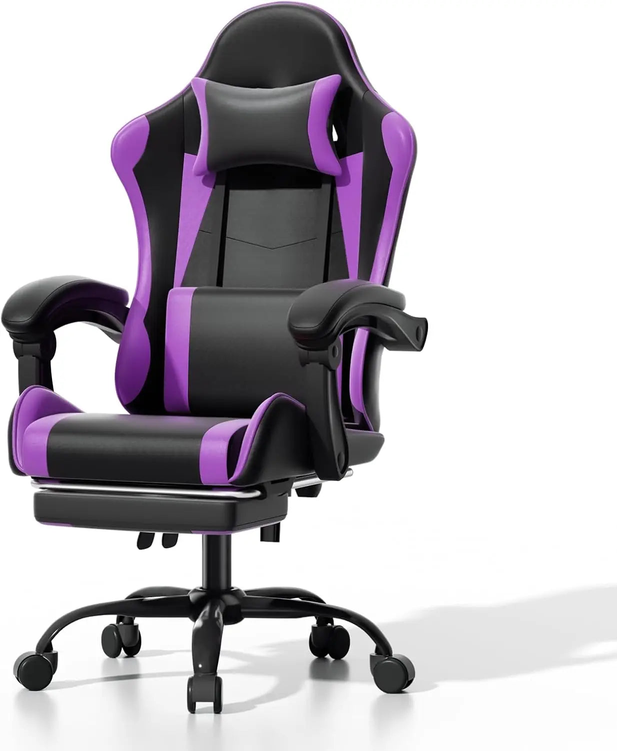 Athena Collection Carbon Fiber Gaming Chair With Ergonomic Footrest