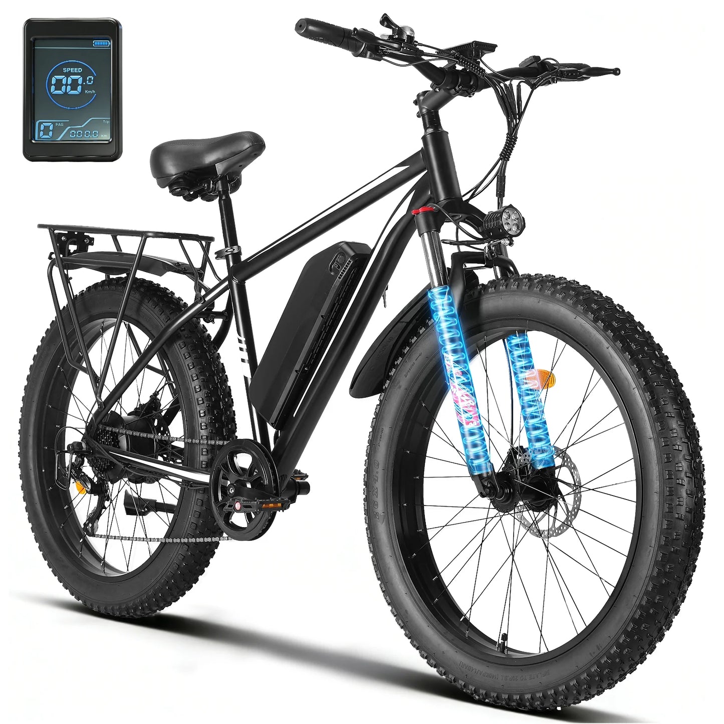 Obx 1500W Electric Bicycle With Fat Tire And 48V Battery