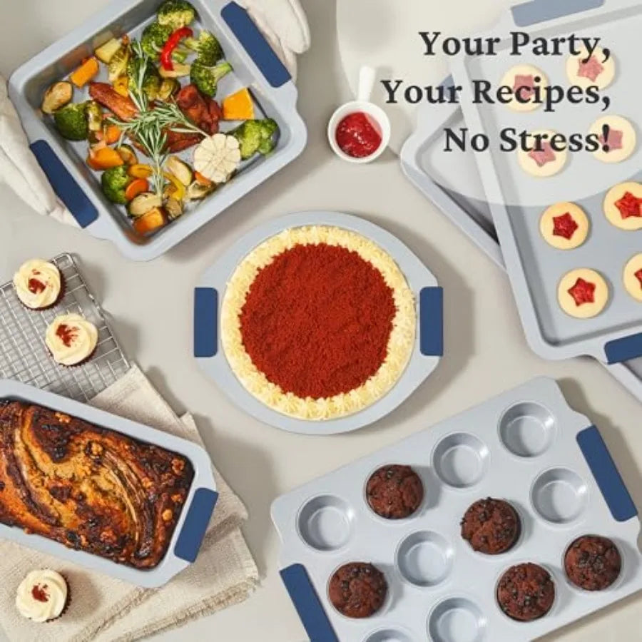 Nonstick Ceramic Bakeware Set Heavy Duty Aluminized Steel