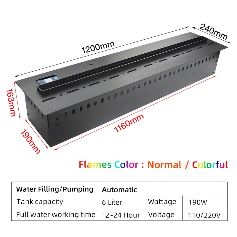 Electric Fireplace 3D Water Vapor With Remote Timer