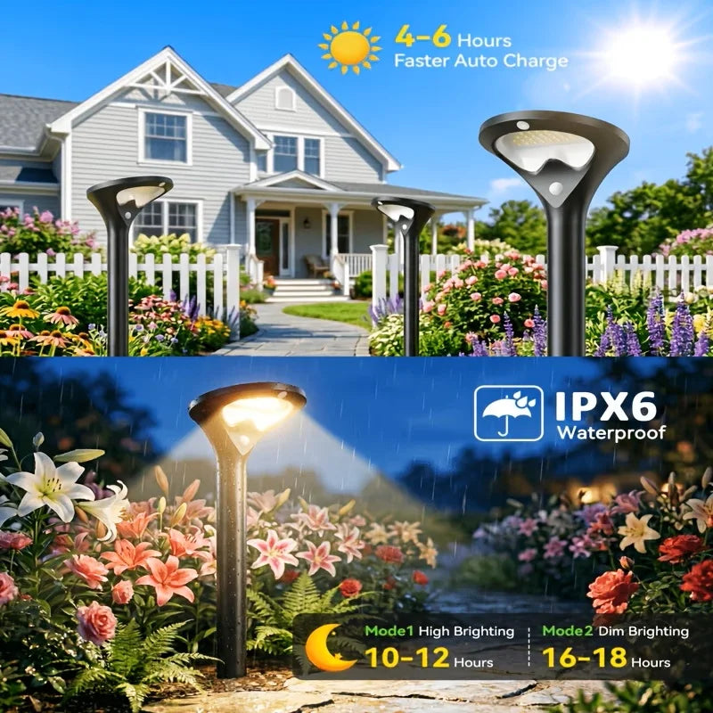 Solar Pathway Lights With Motion Sensor 6 Pack Outdoor