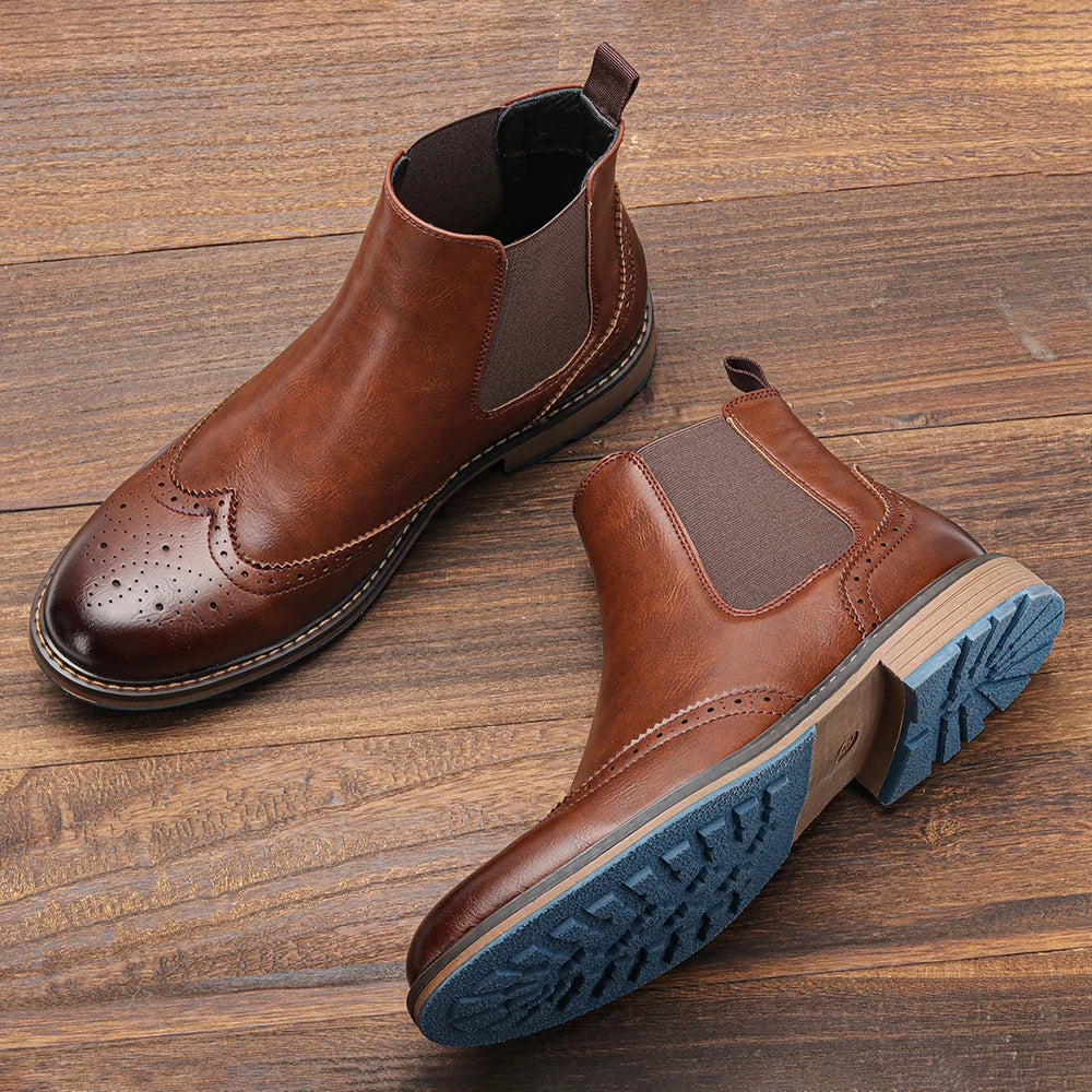 Hecrafted Chelsea Boots For Men Casual Retro Comfort Ankle Boots