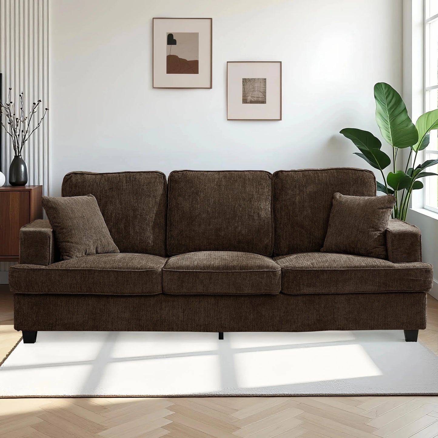 Modern Chenille 3 Seater Cloud Sofa for Living Room
