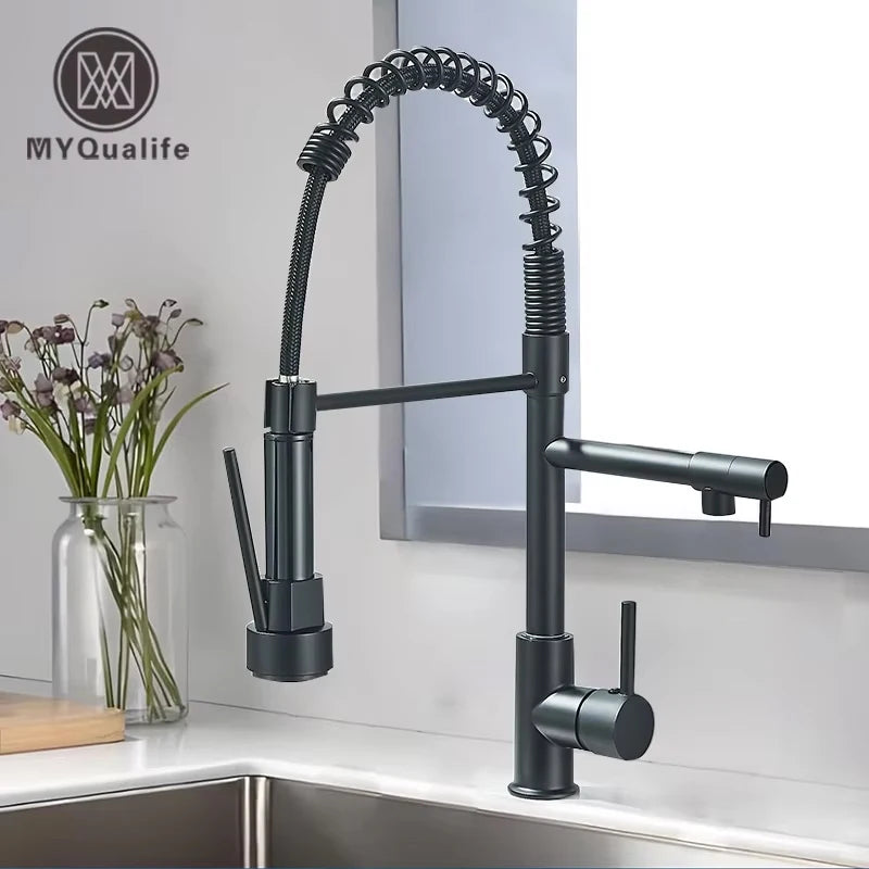 Myqualife Pull Down Kitchen Sink Faucet With Single Handle