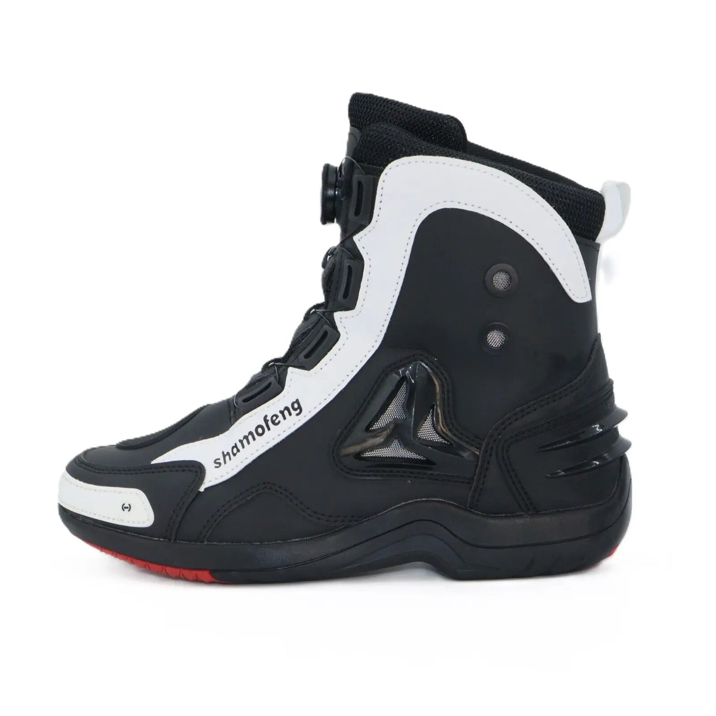 Leather High Top Protective Boots For Men Motorcycle Riding Breathable