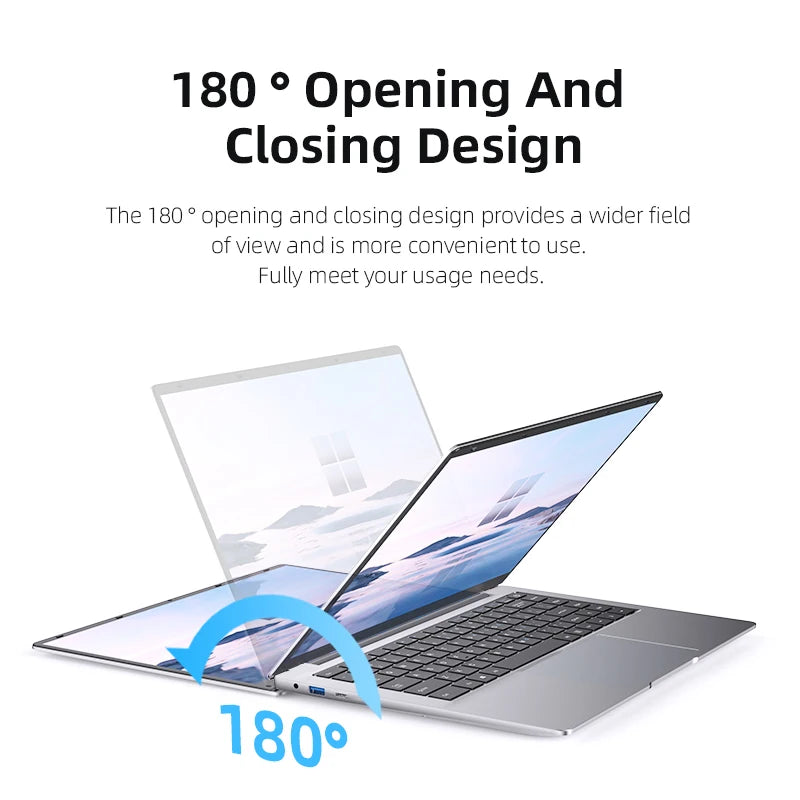 Xiaman 14.1" Ultra Slim Windows 11 Pro Laptop Computer Intel Atom A3950 12GB RAM 1TB 2TB SSD Notebook PC 1080P HD Office Study Laptops