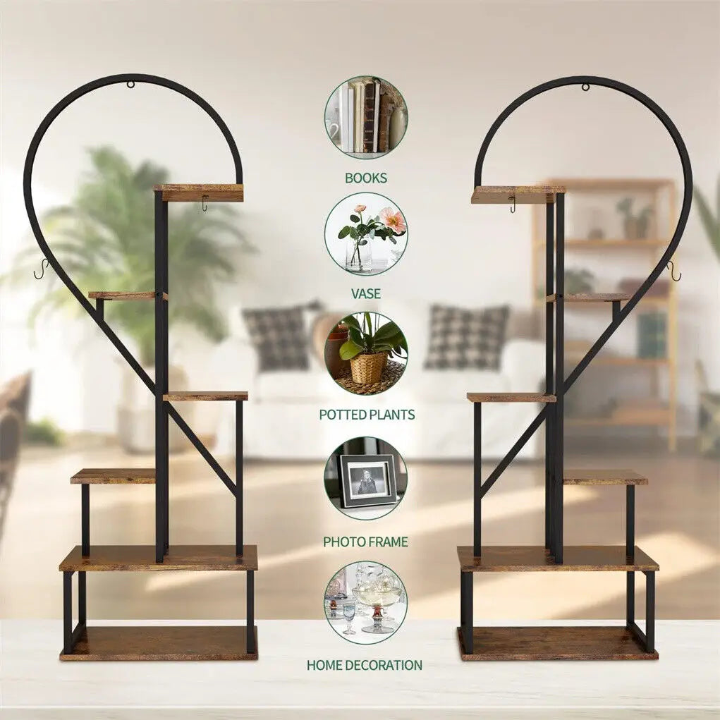 Wisfor Metal 6-Tier Ladder Plant Stand for Home Garden Decor
