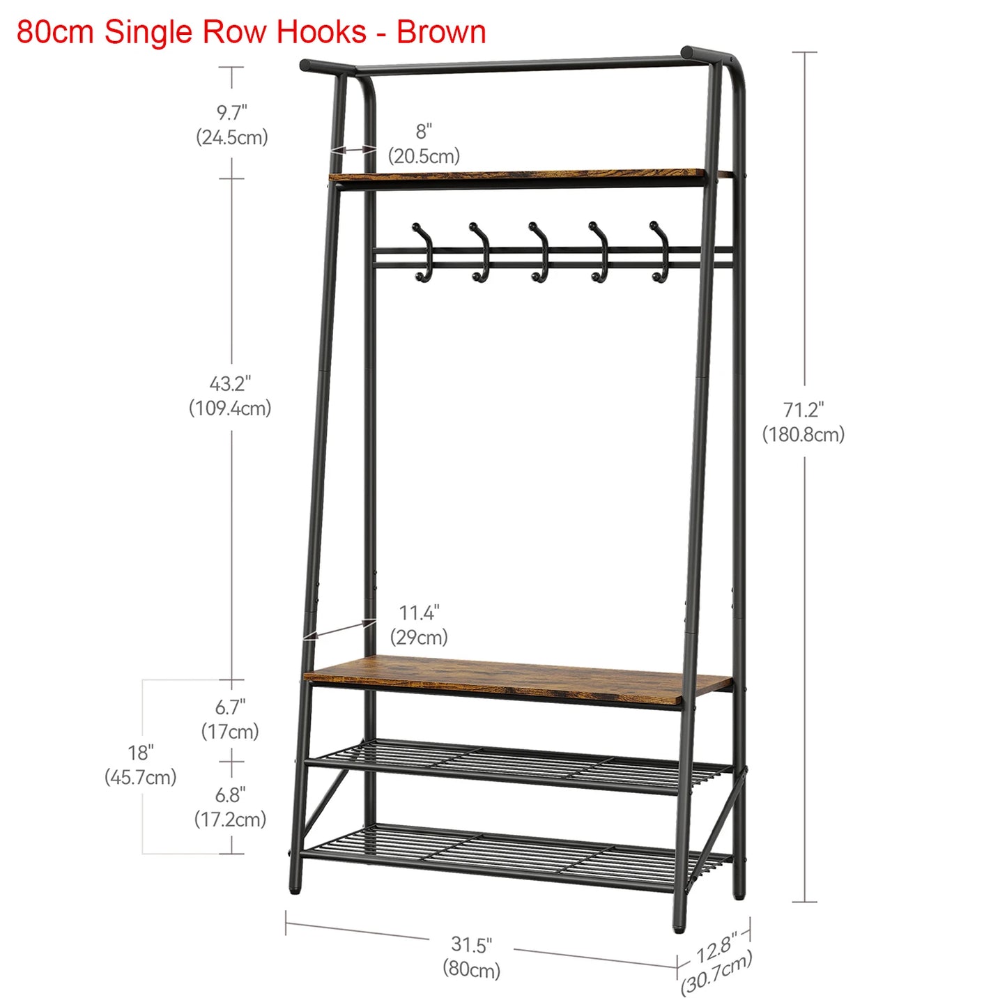 TWISTER.CK Coat Rack Shoe Bench 4 In 1 Hall Tree With Steel Frame
