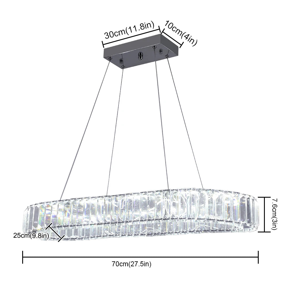 VETRULUS LED Crystal Oval Chandelier Pendant Light