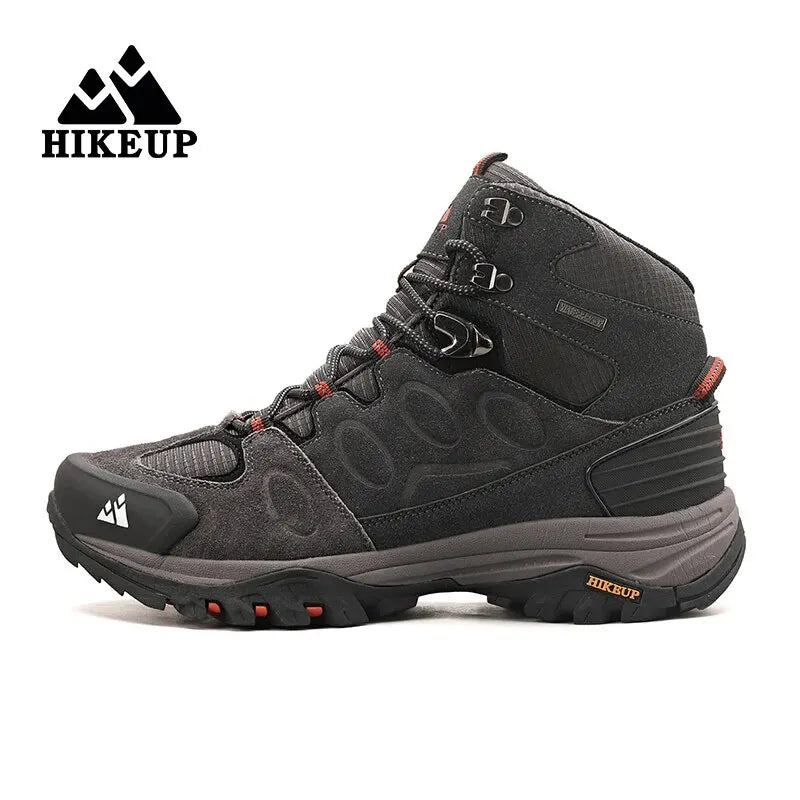 HIKEUP Men Hiking Boots High-Top Winter Outdoor Non-Slip Shoes