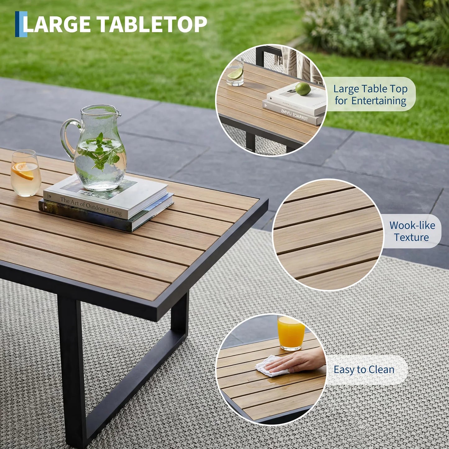 HobbyLane Modern 4-Piece Outdoor Patio Conversation Set