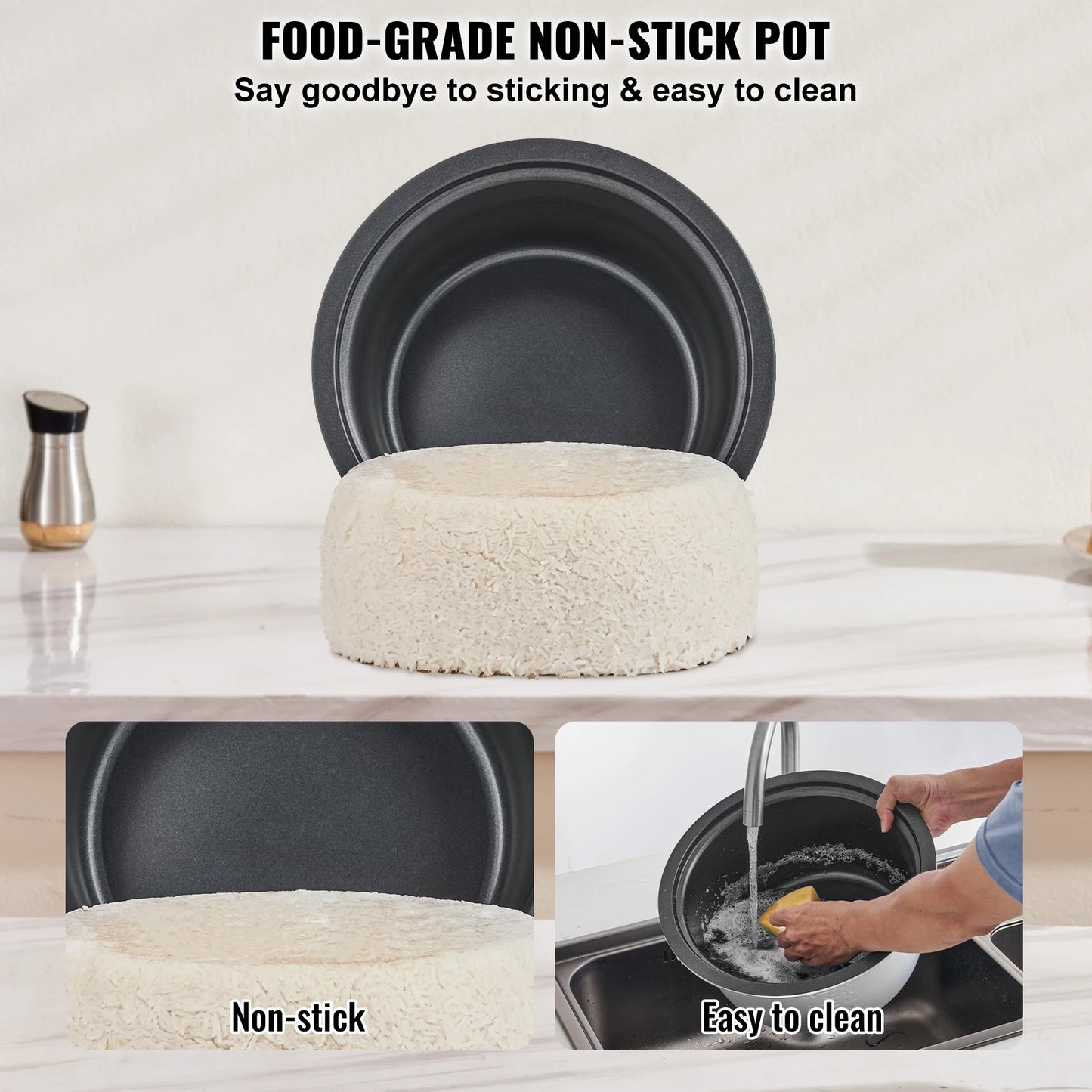VEVOR Commercial Rice Cooker With Aluminum Nonstick Inner Pot