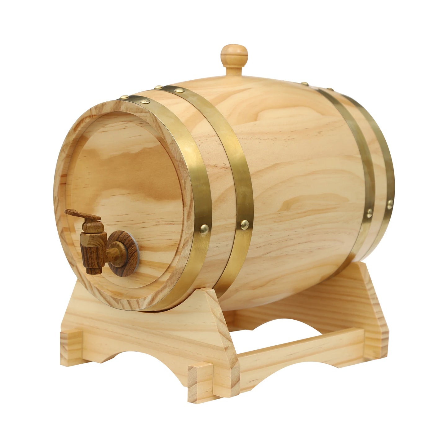 Bymaocar Wood Barrel Dispenser With Faucet For Home Bar Decor