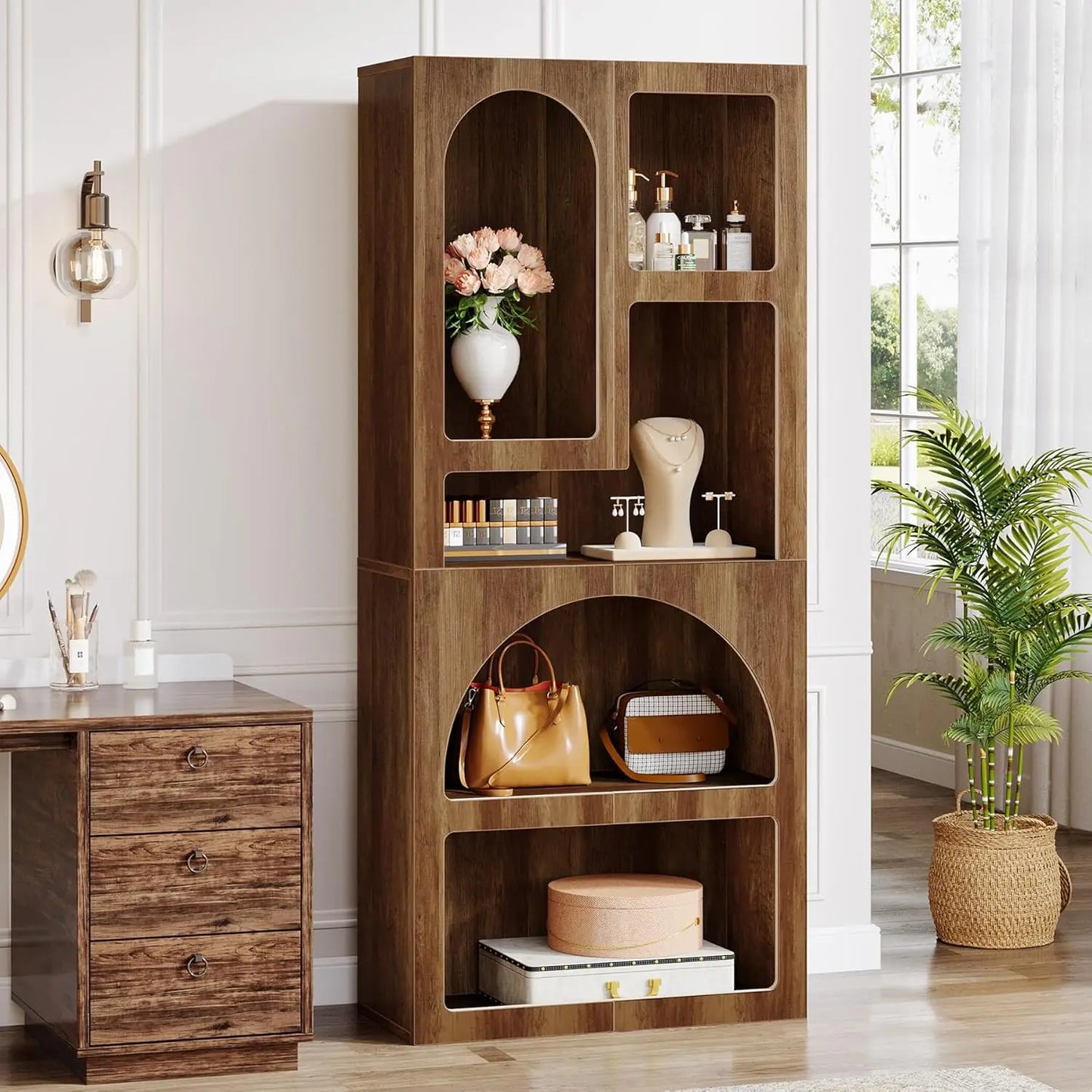 Little Tree Geometric Bookshelf Arched Free Standing